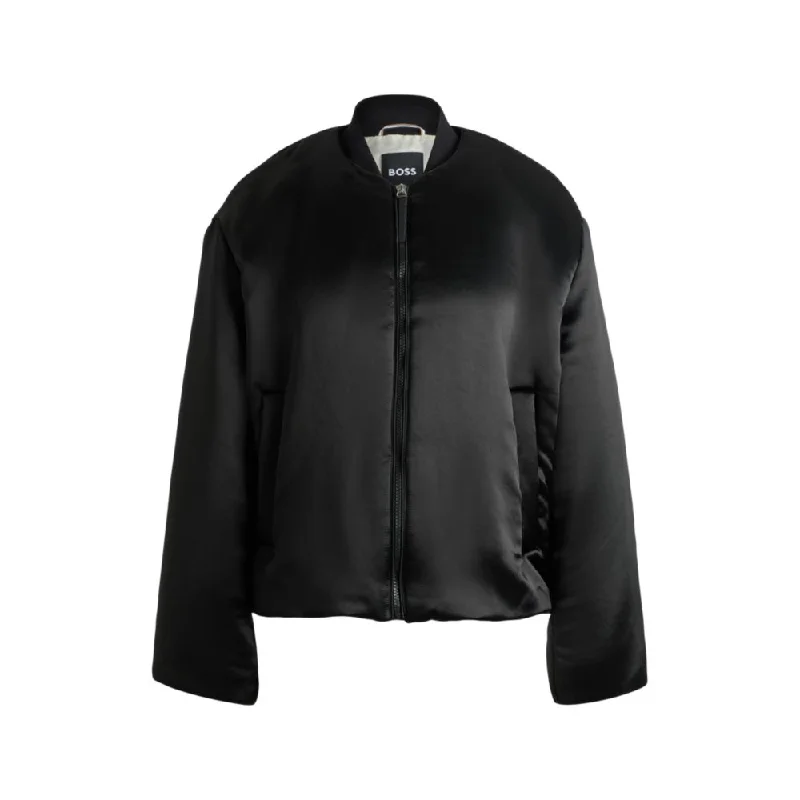 Padded bomber jacket in satin