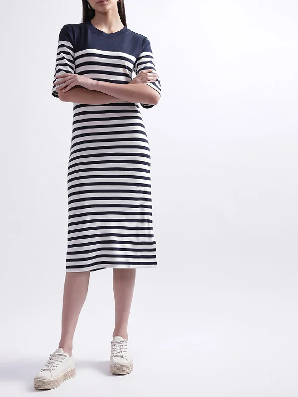 Gant Striped Midi T-shirt Dress