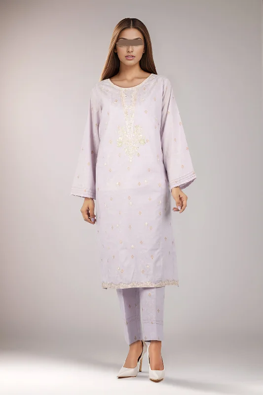 Embroidered Cotton Jacquard Stitched 2 Piece (Shirt/Trouser)