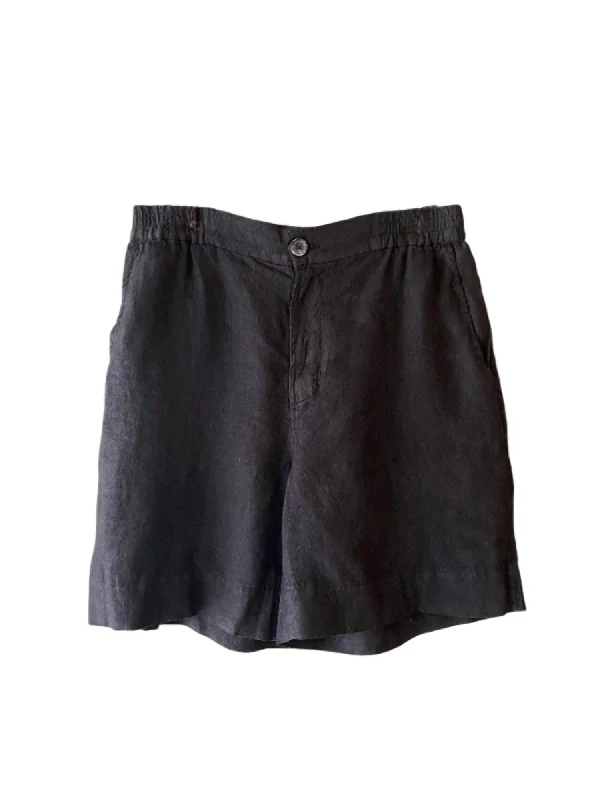 Women's Francis Long Linen Short In Black