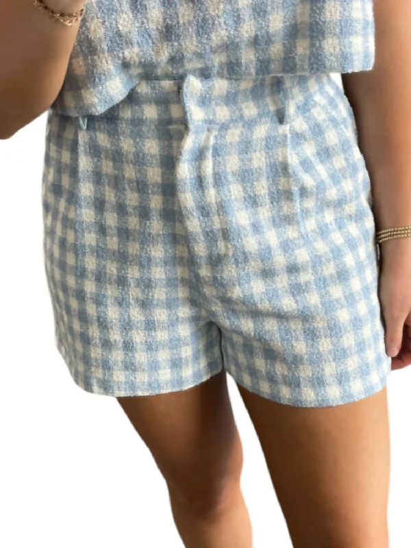 Gingham Shorts In Blue/white