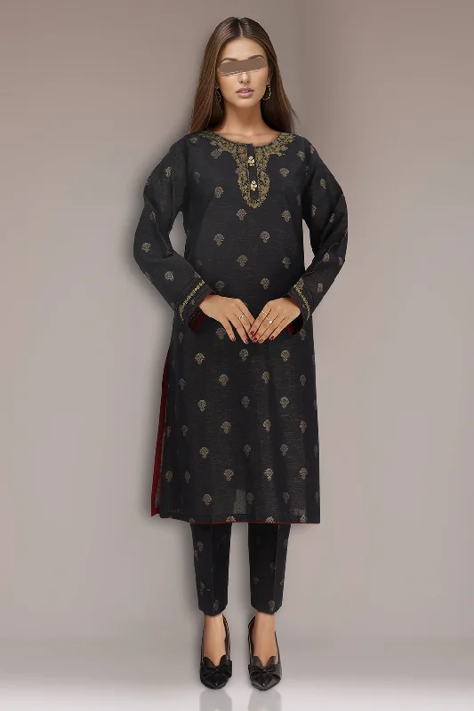 Embroidered Cotton Jacquard Stitched 2 Piece