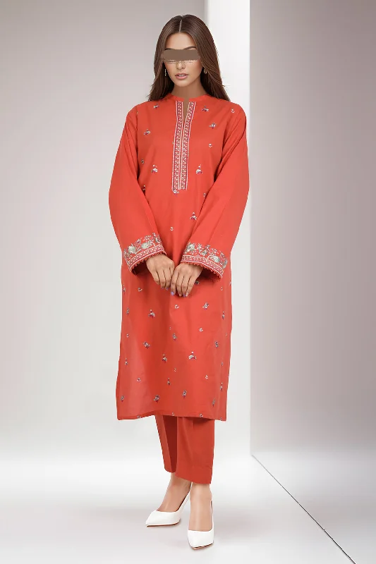 Cotton Jacquard Embroidered Stitched 2 Piece (Shirt/Trouser)