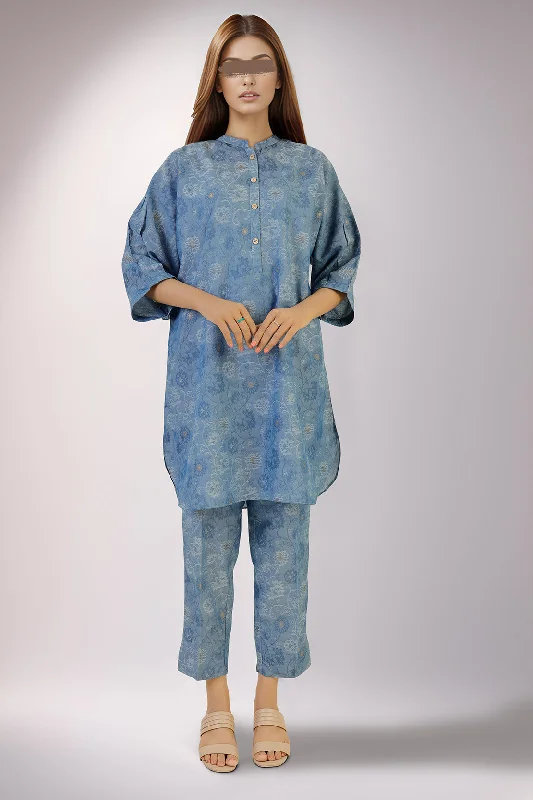 Cotton Jacquard Stitched 2 Piece (Shirt/Trouser)