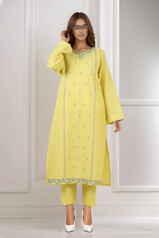 Embroidered Cotton Jacquard Stitched 2 Piece (Shirt/Trouser)