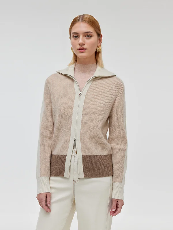 Cashmere Stand Collar Women Cardigan