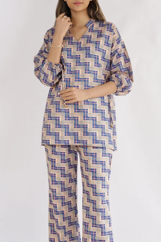 Printed Khaddar Stitched 2 Piece (Shirt/Trouser)