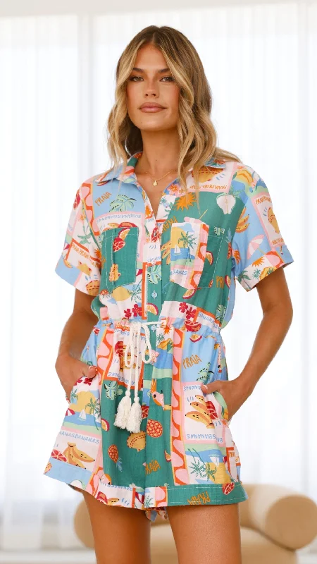 Rama Playsuit - Praia Print