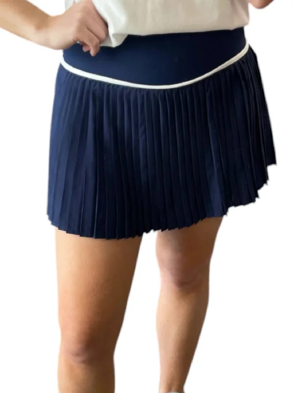 Active Pleated Skort In Navy