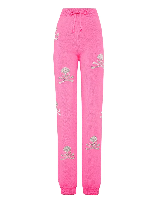 Wool Blend Jogging Trousers Crystal Skull