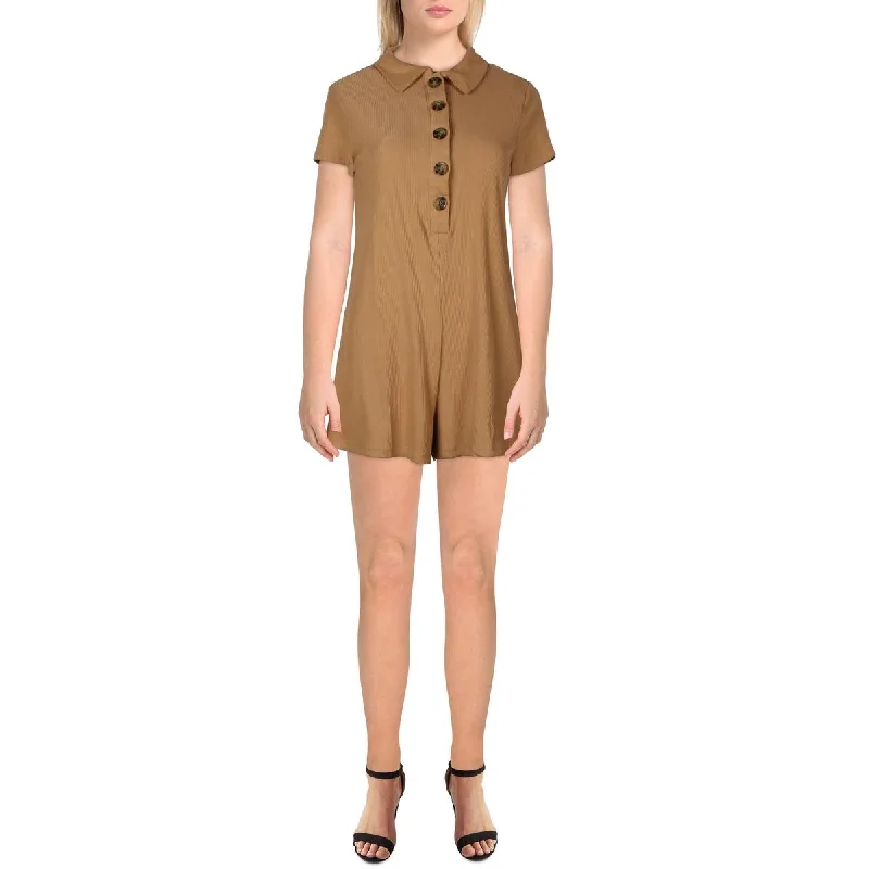 Womens Polo Collared Romper