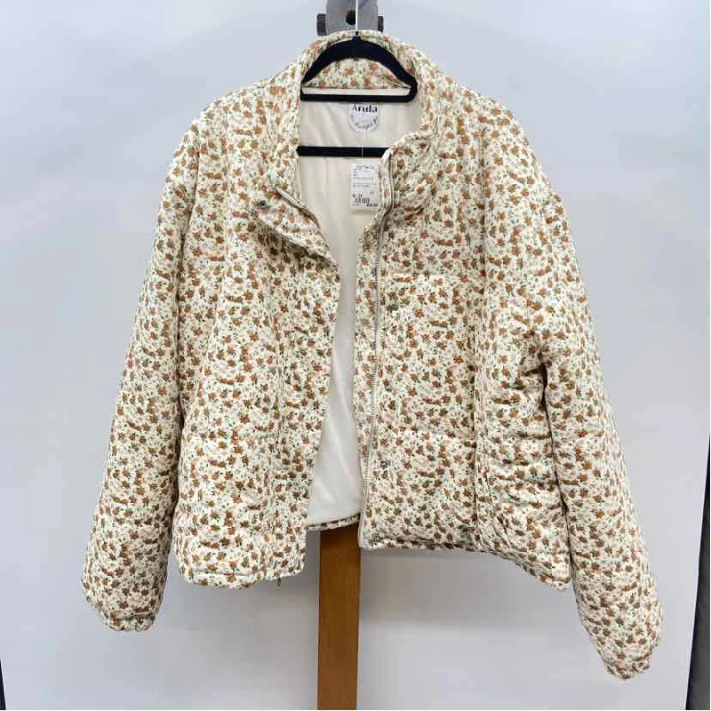 Arula Women's Size 2X Ivory Floral Jacket