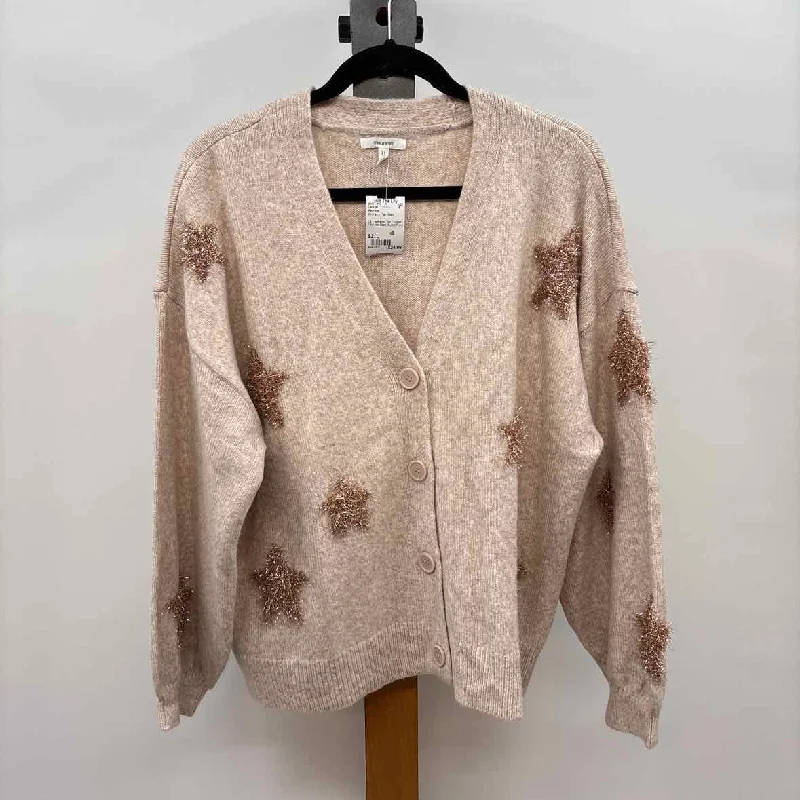 Maurices Women's Size L Tan Stars Cardigan