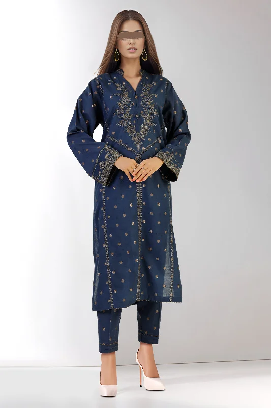 Embroidered Cotton Jacquard Stitched 2 Piece (Shirt/Trouser)