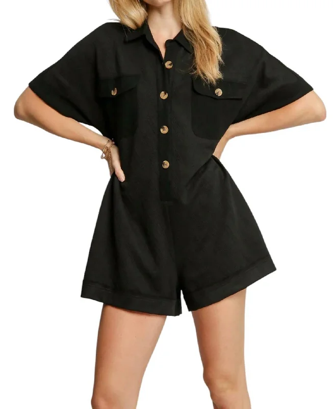 Knit Romper In Black