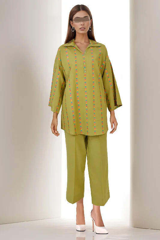 Cotton Jacquard Stitched 2 Piece (Shirt/Trouser)