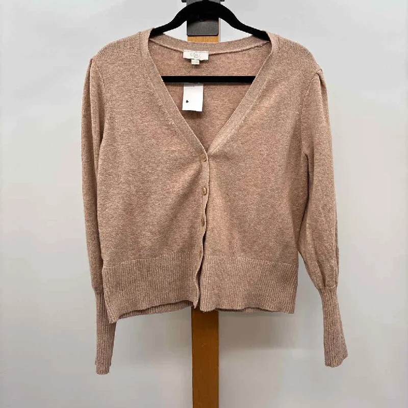 Loft Women's Size L Tan Heathered Cardigan