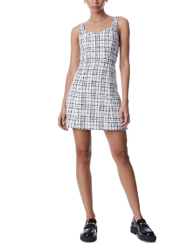 alice + olivia Decker Sweetheart Wool-Blend Mini Dress