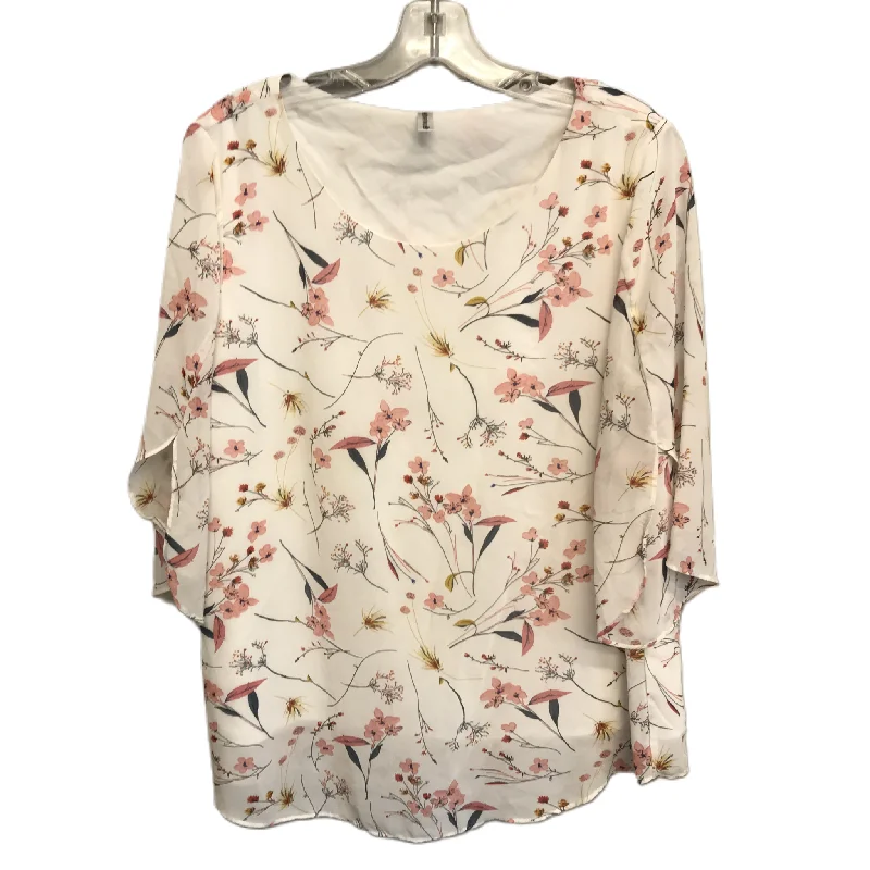 Floral Print Top Short Sleeve By Neimeiwu, Size: M