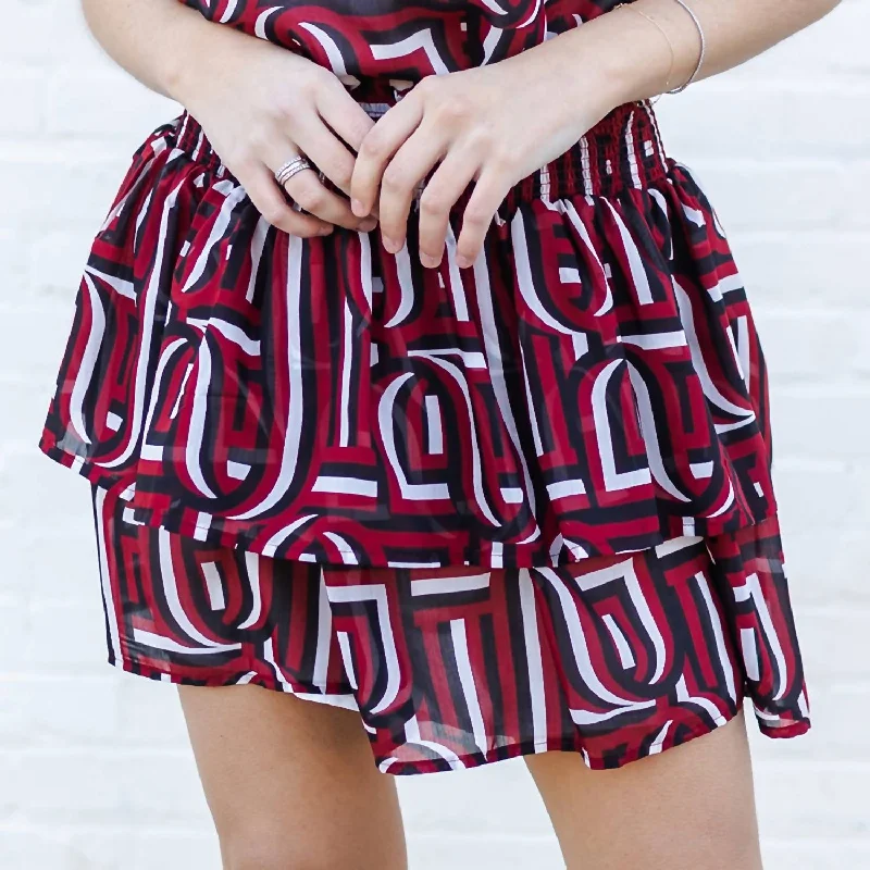 Marley Skirt In Touchdown Garnet/black