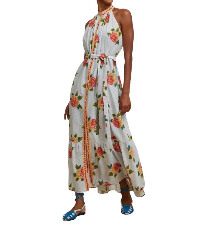 Ravi Maxi Dress In Barwara Light Blue