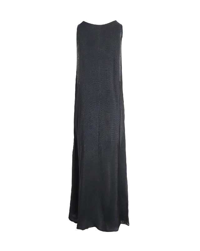 Theyskens' Theory Sleeveless Maxi Dress in Black Viscose