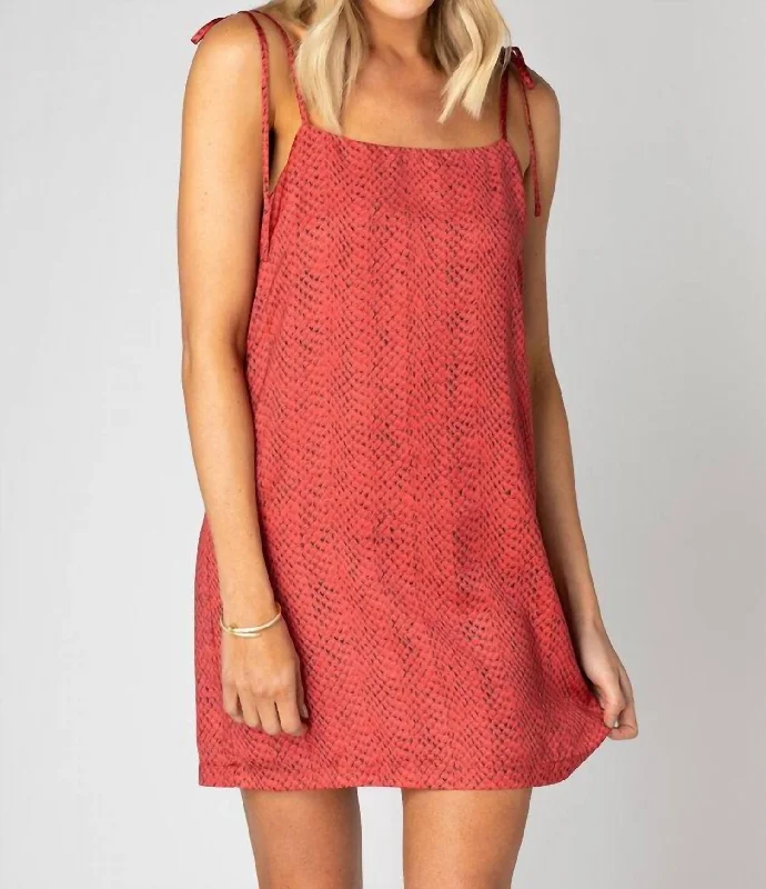 Tobin Tie Shoulder Mini Dress In Python