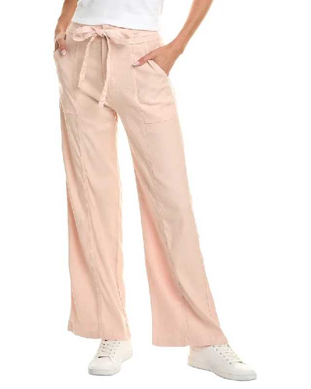 HUDSON Jeans Cameo Rose Linen-Blend Wide Leg Jean