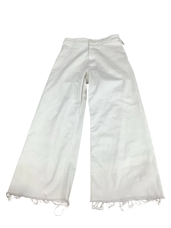 Jeans Wide Leg By Zara In White, Size: 10