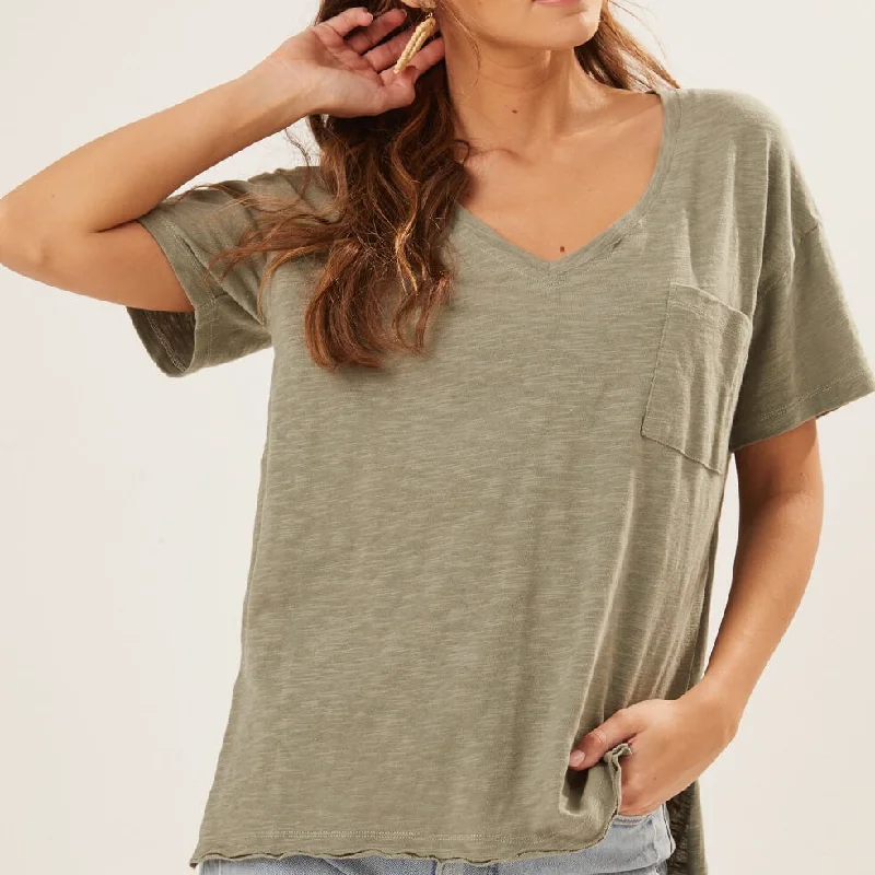 V Neck Tee (Sage)