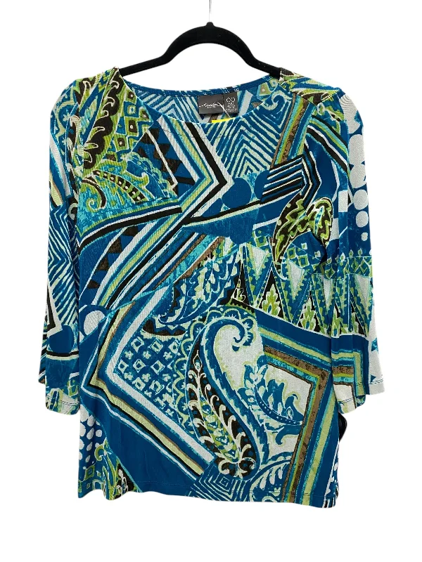 Top 3/4 Sleeve By Chicos In Multi-colored, Size: Xs