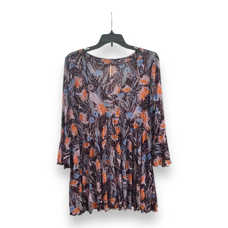 Top 3/4 Sleeve By Free People In Purple, Size: L