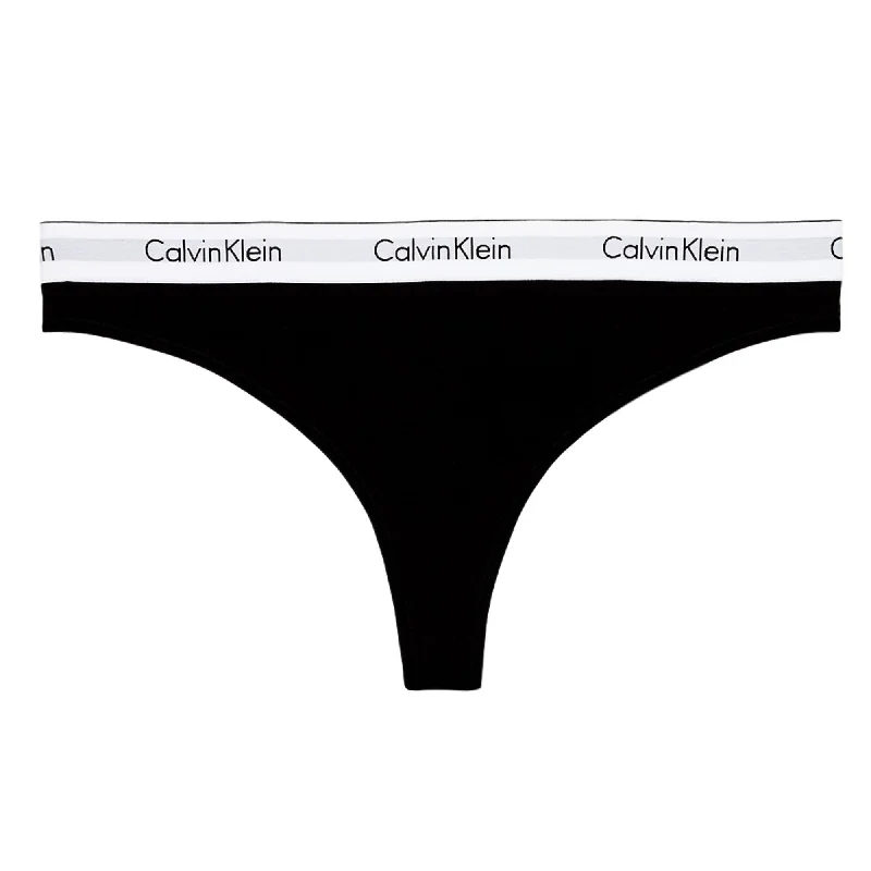 Calvin Klein Plus Size Modern Cotton Thong - Black