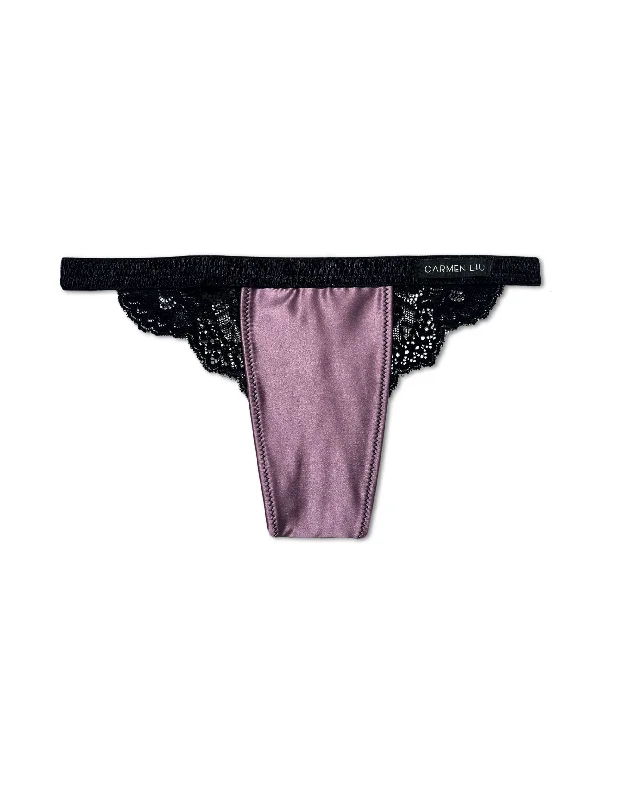 Classy Lace Tucking Thong Soft Lavender