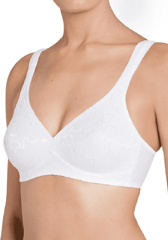 Triumph Elegant Cotton Non Wired Bra, White