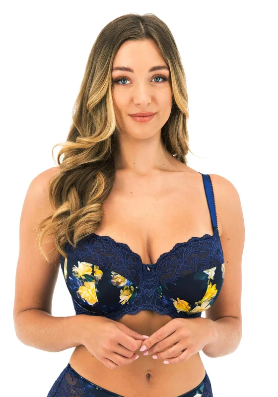 Fantasie Lucia Floral Side Support Bra, Navy