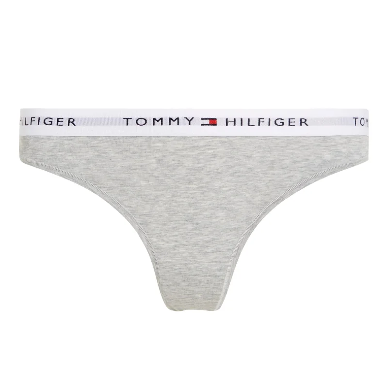 Tommy Hilfiger Logo Waistband Thong - Light Grey Heather