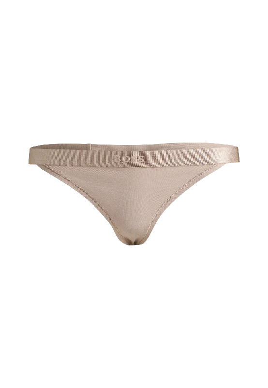 BOSS Women's Bea Cotton Modal String Thong - Light Biege