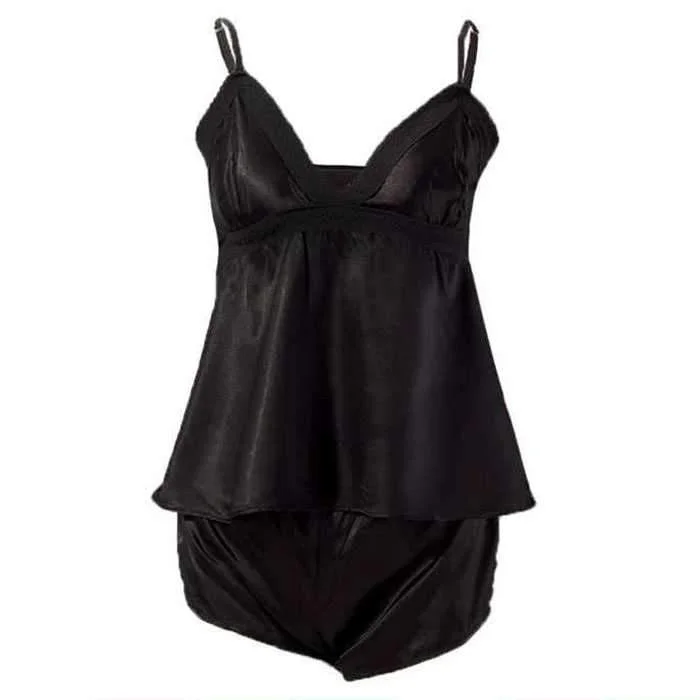 BLACK SHORT LINGERIE CHEMISE