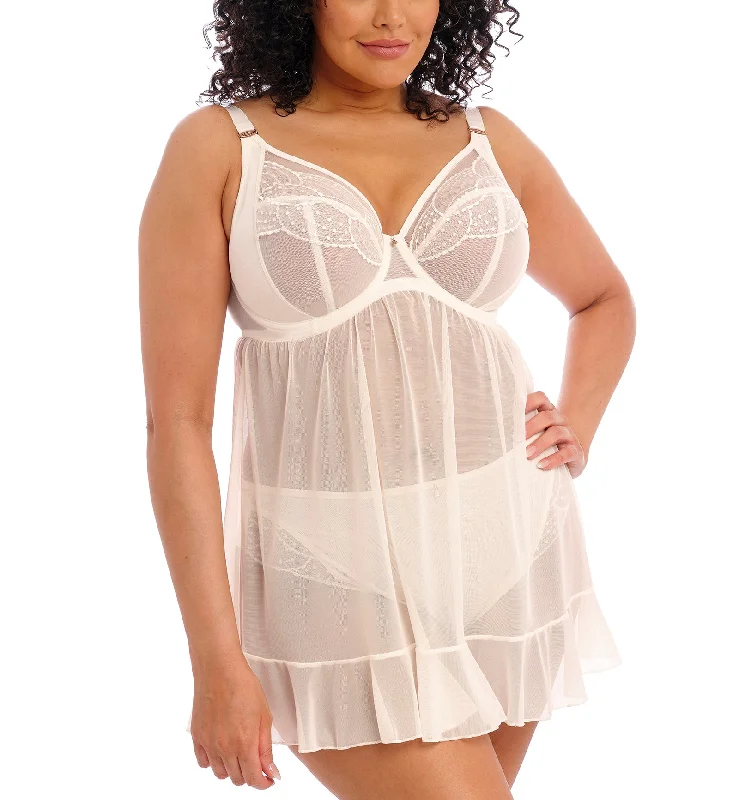 Elomi Priya Plunge Underwire Babydoll (4551) - Vanilla