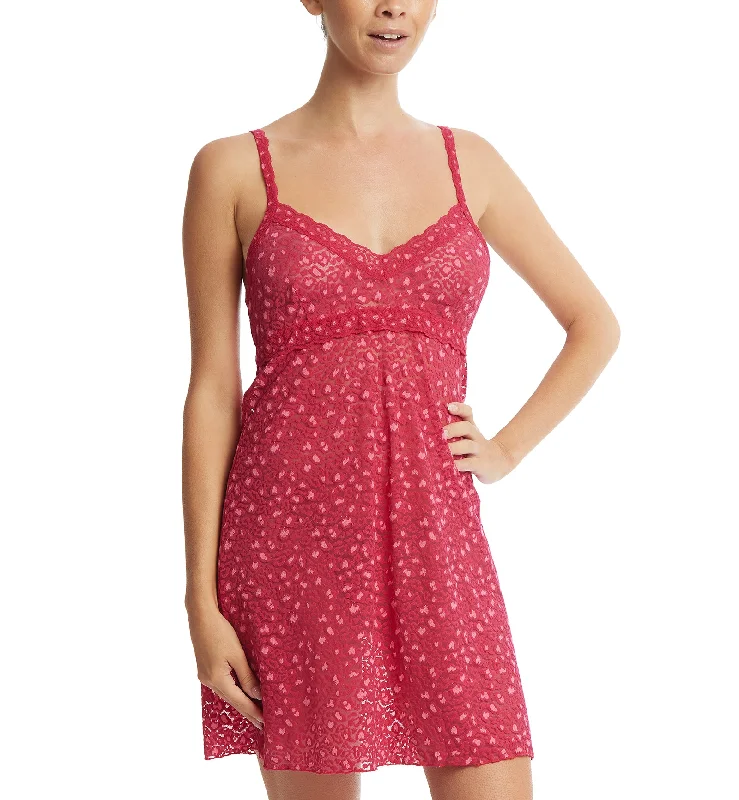 Hanky Panky Cross Dyed Leopard Chemise (7J5704) - Berry Sangria/Pink