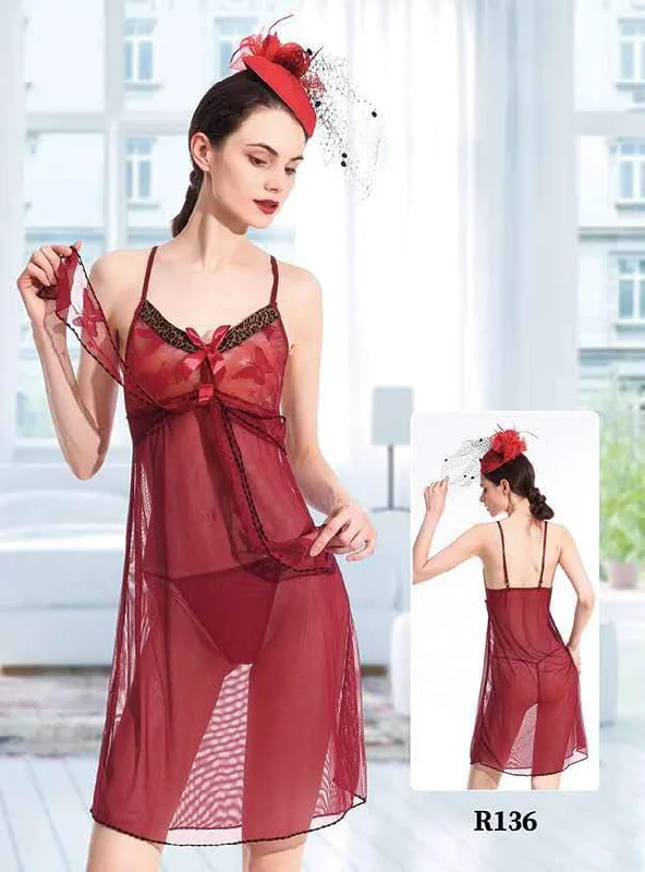 Klamotten Short Romantic  Nighty For Women - R136