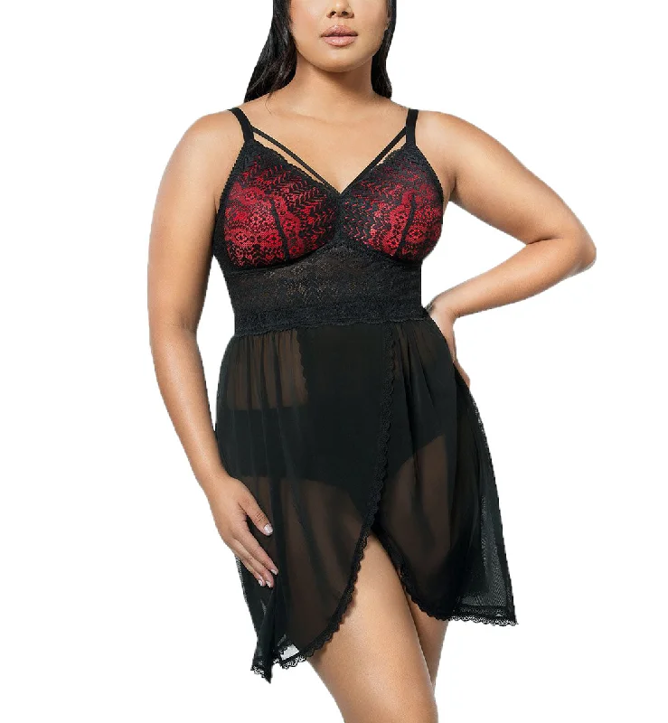 Parfait Mia Lace Chemise (P5959) - Black