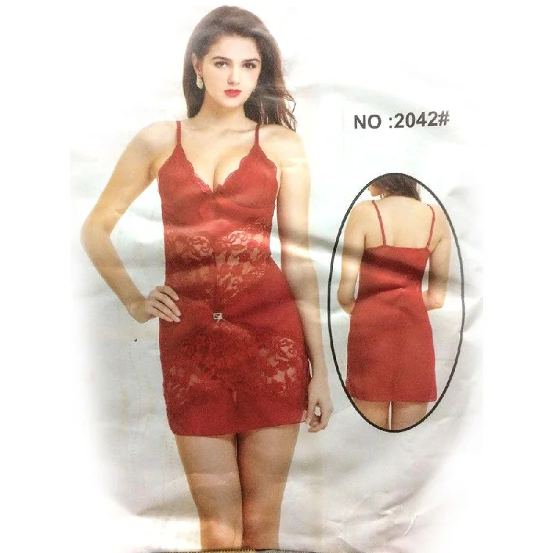 Red Sexy Short Style Nighty - MN - 2042