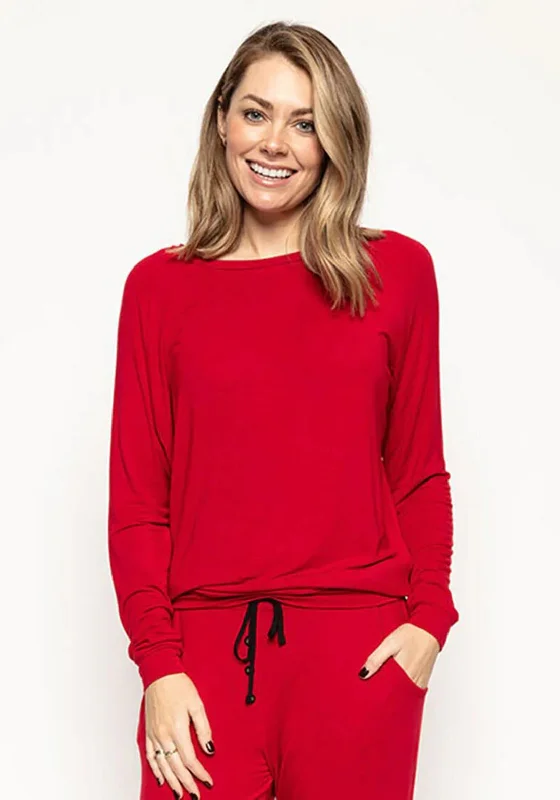 Cyberjammies Windsor Slouch Jersey Pyjama Top, Red