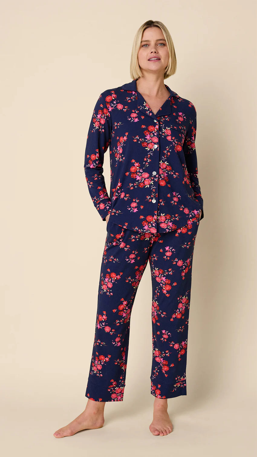 The Cat's Pajamas Roses Pima Knit Pajama