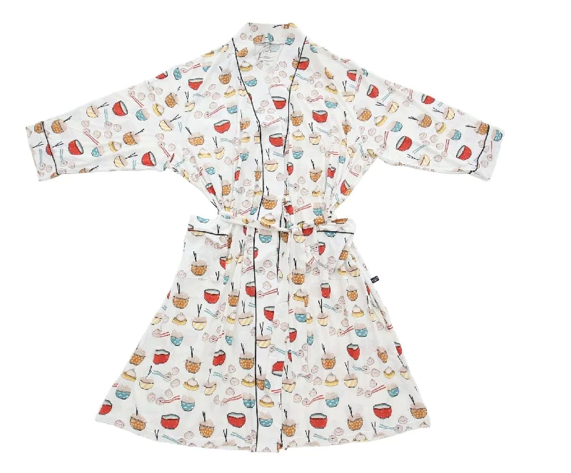 Happy Dumplings Women's Bamboo Robe